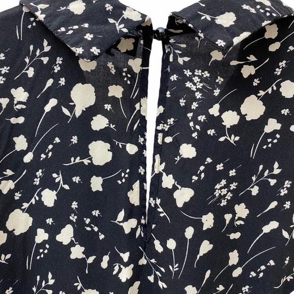 TRIXXI Dress Size Large Floral Black Ivory Rayon - Picture 8 of 11